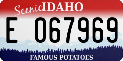 ID license plate E067969
