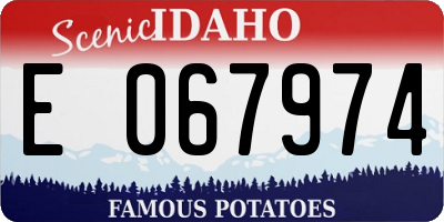 ID license plate E067974