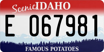 ID license plate E067981