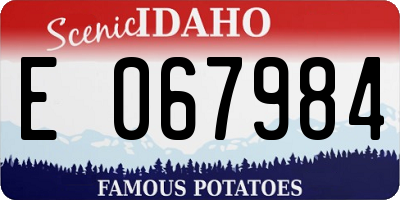 ID license plate E067984