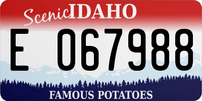 ID license plate E067988