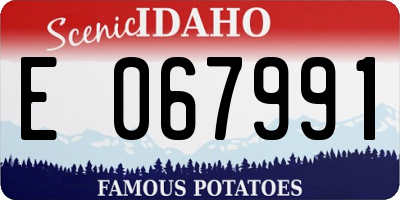 ID license plate E067991