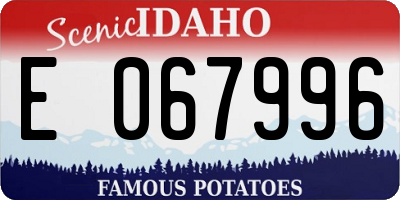 ID license plate E067996