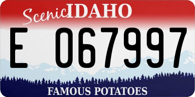 ID license plate E067997
