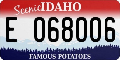ID license plate E068006