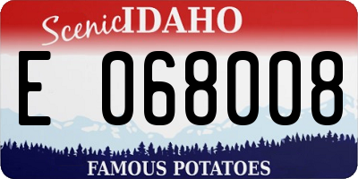 ID license plate E068008