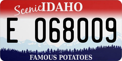 ID license plate E068009