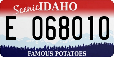 ID license plate E068010
