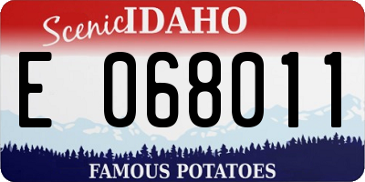 ID license plate E068011