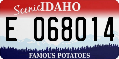 ID license plate E068014