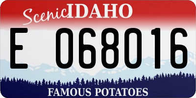 ID license plate E068016