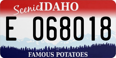 ID license plate E068018