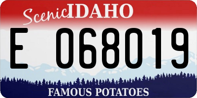 ID license plate E068019