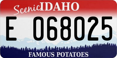 ID license plate E068025