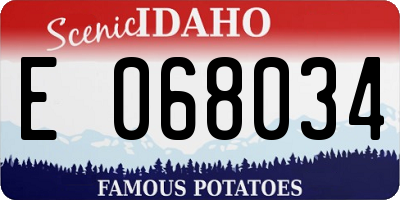 ID license plate E068034