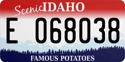 ID license plate E068038
