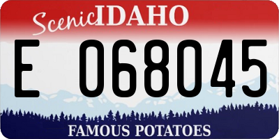 ID license plate E068045
