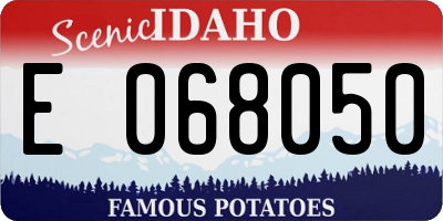 ID license plate E068050