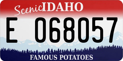 ID license plate E068057