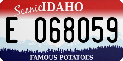 ID license plate E068059
