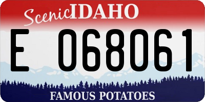ID license plate E068061