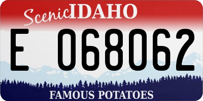 ID license plate E068062