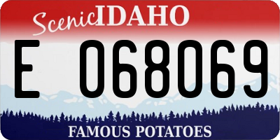 ID license plate E068069