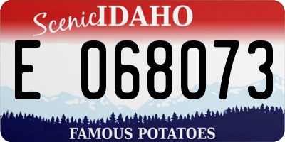 ID license plate E068073