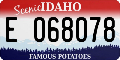 ID license plate E068078