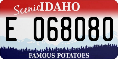 ID license plate E068080