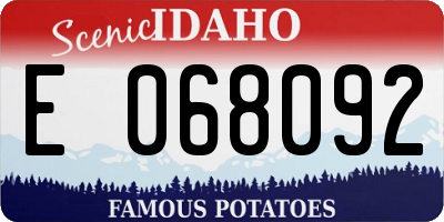 ID license plate E068092