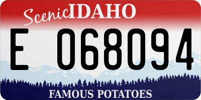 ID license plate E068094