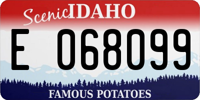 ID license plate E068099