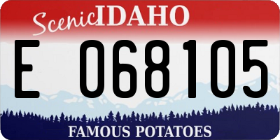 ID license plate E068105