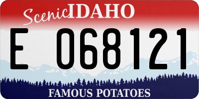 ID license plate E068121