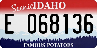 ID license plate E068136