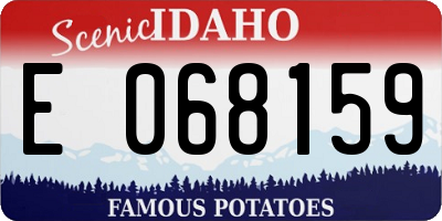 ID license plate E068159