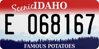 ID license plate E068167