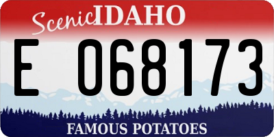 ID license plate E068173