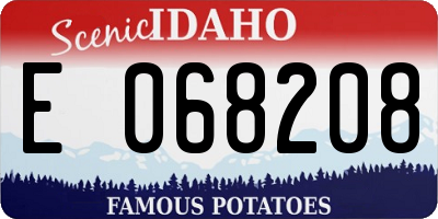 ID license plate E068208