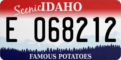 ID license plate E068212