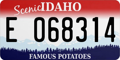 ID license plate E068314
