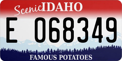 ID license plate E068349