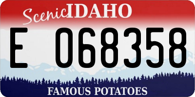 ID license plate E068358