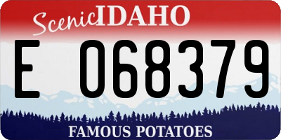 ID license plate E068379
