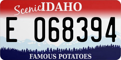 ID license plate E068394
