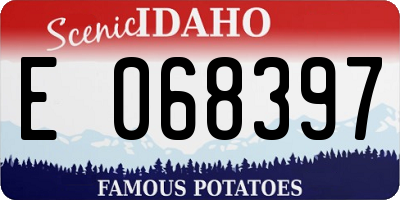 ID license plate E068397