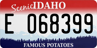 ID license plate E068399