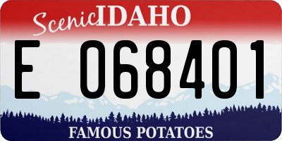 ID license plate E068401