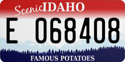 ID license plate E068408